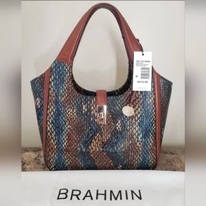 Brahmin Small Carla Blue Bottle Fletcher Handbag